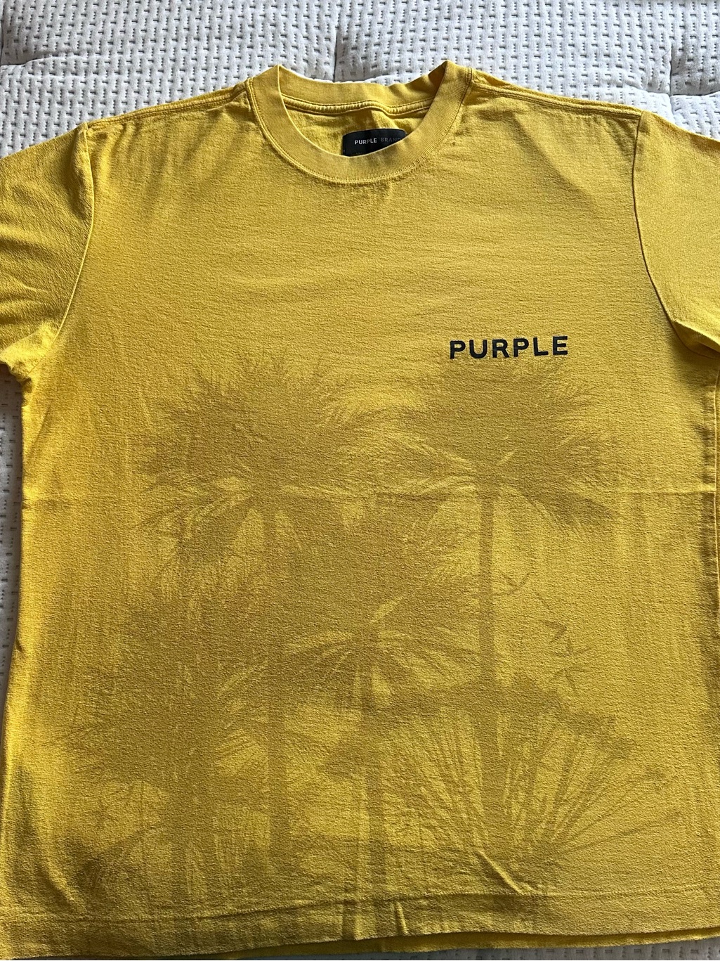 Purple Brand Men's Yellow Palm-Graphic Tee